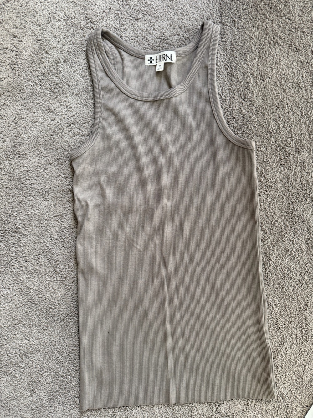Eterne Ribbed Tank Chemise in Taupe